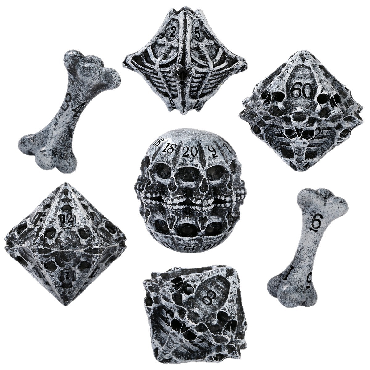 7 Piece Skull Pattern Polyhedr - Board Game Live ulasan dan harga